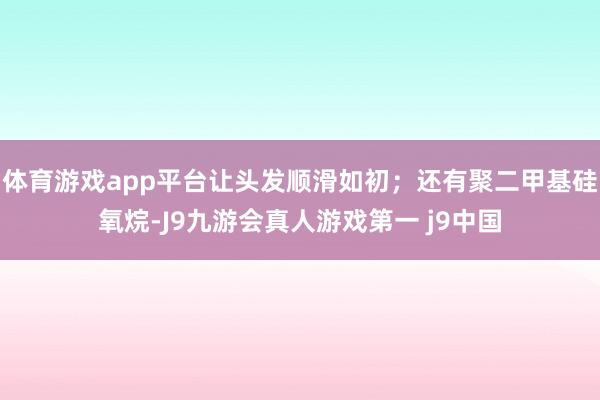 体育游戏app平台让头发顺滑如初；还有聚二甲基硅氧烷-J9九游会真人游戏第一 j9中国